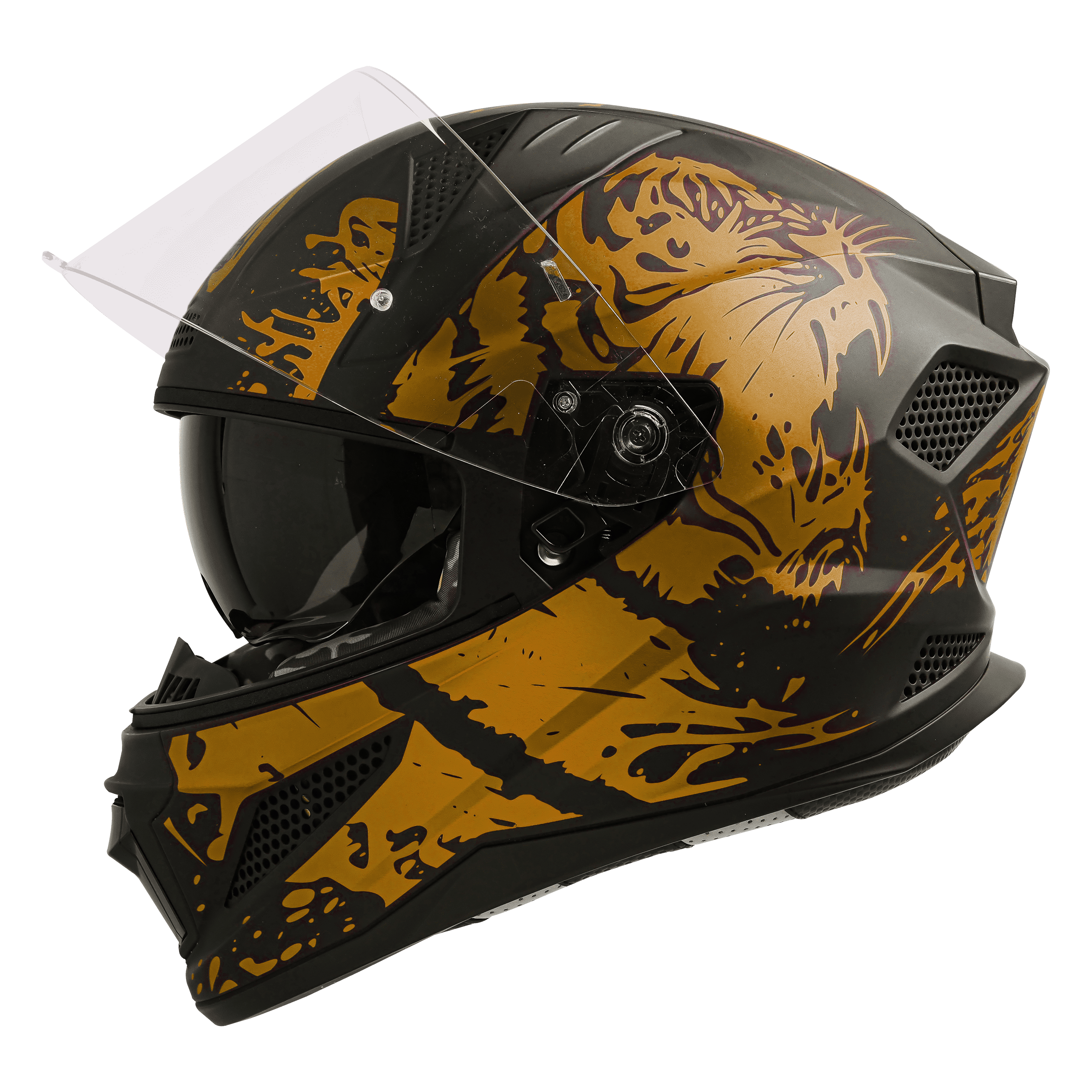 SBH-25 ISS TIGER GLOSSY BLACK WITH CHROME GOLD